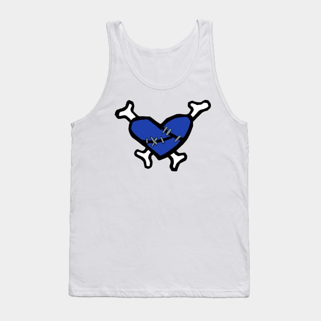 Dark Blue Stitch Tank Top by Wormunism